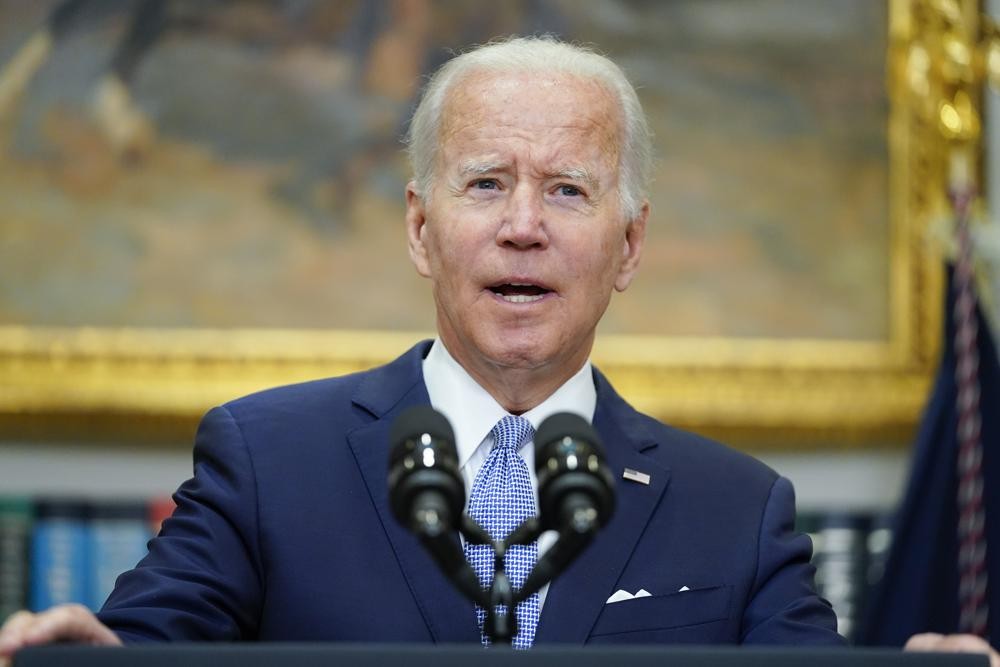 President Joe Biden speaks before signing into law S. 2938, the Bipartisan Safer Communities Act gun safety bill, in the Roosevelt Room of the White House in Washington, Saturday, June 25, 2022. (AP Photo/Pablo Martinez Monsivais)